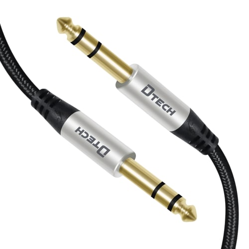 

DTECH 6.35mm Audio Cable, Guitar Cable, Male to Male Nylon 6.35mm Jack Stereo Conversion Cable, 1/4 TRS Balanced Cable, Instrument Cable for Guitars,