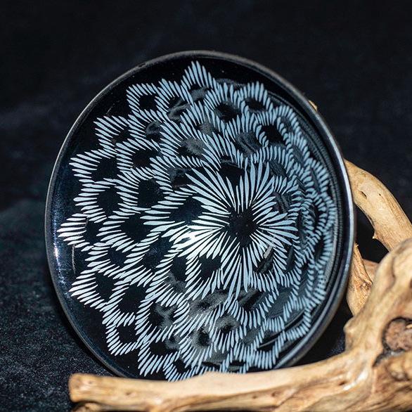 Black-Gold & Silver Inlay Jian Zhan, Meteor Shower Glaze Douli Cup, Handmade Master Level Tea Bowl