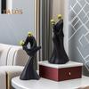 Dancing Couple Statue Resin Abstract Couple Ornament Desktop Hugging Couple Sculpture for Bedroom Living Room Decor Wedding Gift