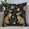 Rabbit Retro Decorative Pillow Case Short Plush Sofa Decorative Gift Home Double-sided Printing Cushion