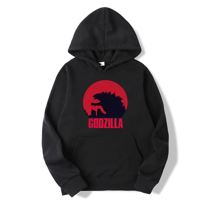 Godzilla Sweatshirt Adult Spring Autumn Hoodie with Hat Women Long Sleeve Clothes Pocket Cool Print Pullover Monster Clothes