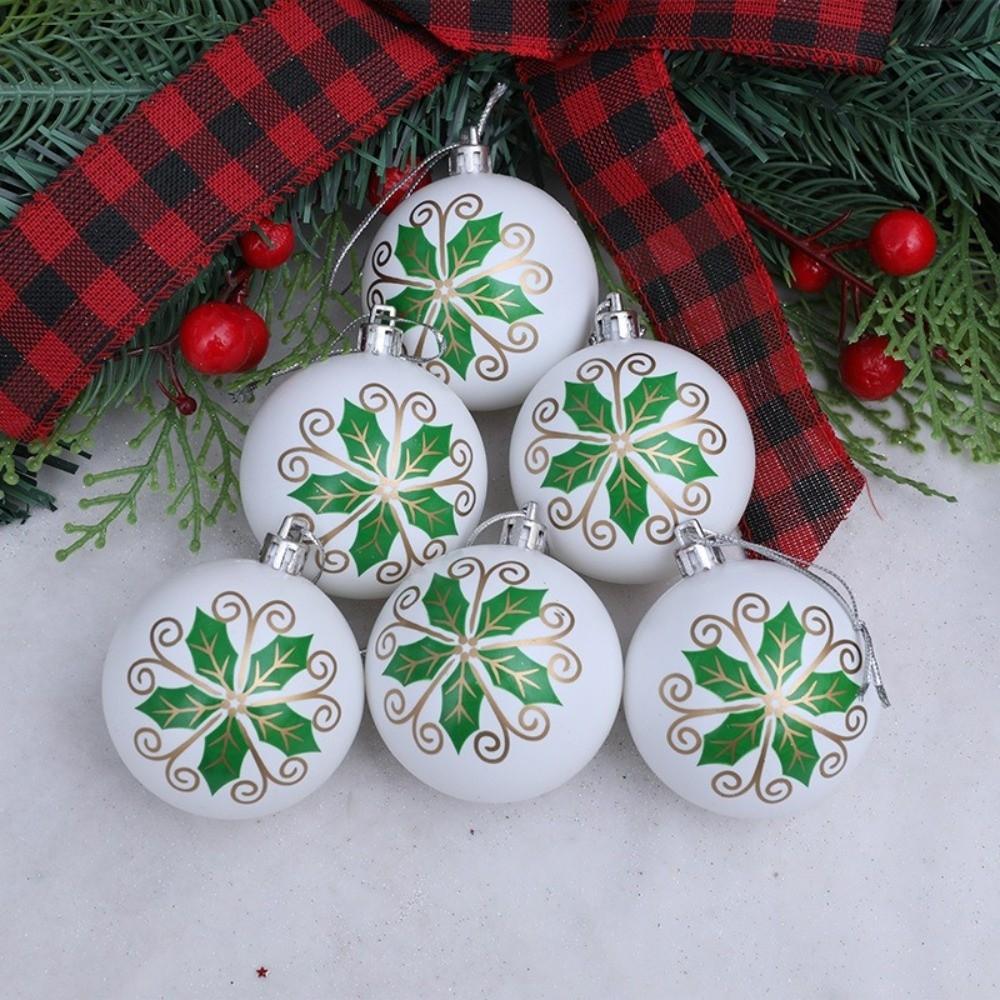 New Plastics Christmas Ball Pendant 6cm DIY Xmas Tree Ornament Electroplated Christmas Supplies New Year