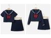 Authentic Dark Blue Three-Piece JK Uniform: Soft Girl Long-Sleeved Sailor Suit In Japanese Style