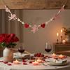 New 2026 Red Pink Heart Felt Flower Garland Banner for Valentine’s Day Wedding Proposal Party Decoration and Home Decor