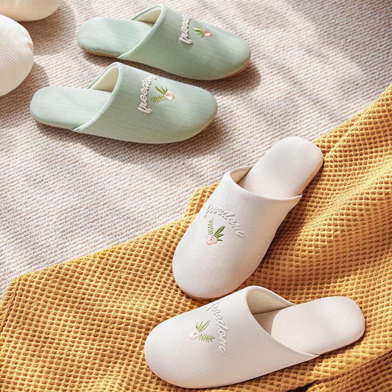 Women's Indoor Cotton Slippers - Soft, Non-Slip, Silent Footwear for Spring & Autumn