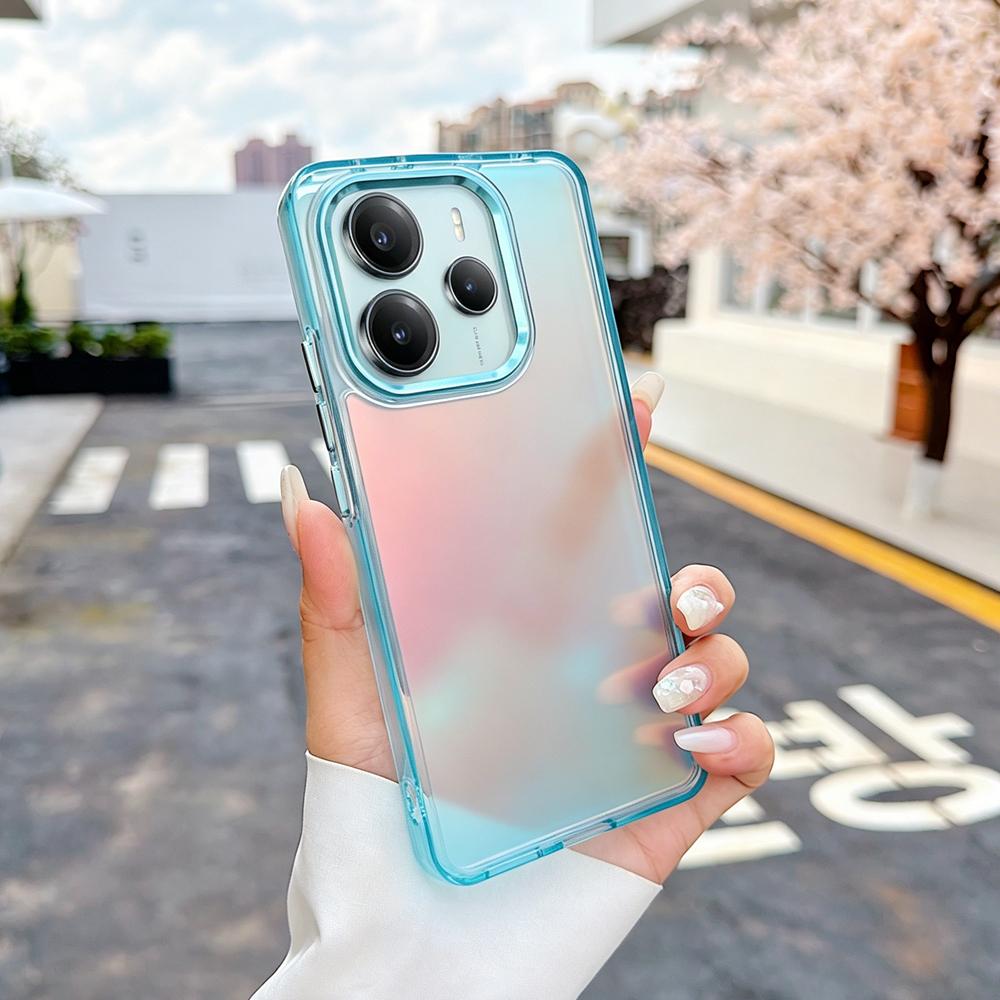 KEYSION Fashion Laser Gradient Colorful Phone Case for Redmi Note 14 4G 5G TPU+PC Shockproof Back Cover for Redmi Note 14