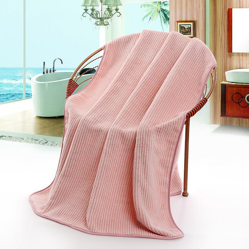 

Банное полотенце с тонкими полосками 70x140см, Большой размер, Быстросохнущее, Увеличенный размер, Не оставляет ворсинок для взрослых 70*140 pink