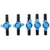 5pcs Drip Irrigation Plastic in-Line Ball Valve 16mm Black & Blue Shut-Off Switch Hose Valve Water,Oil,Gas