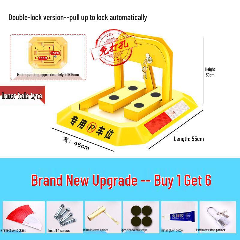 Octagonal Ground Lock: Thickened Anti-Collision Parking Bollard