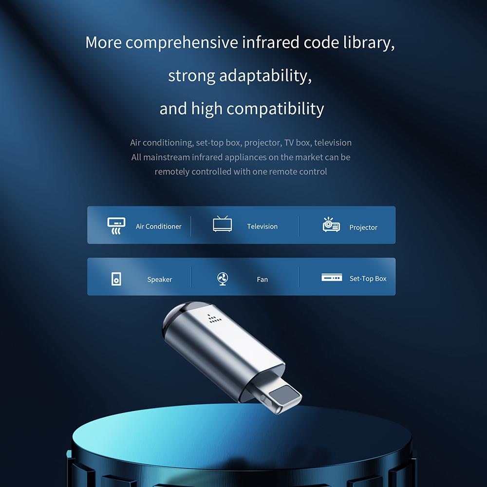 Universeller USB-Typ-C-Infrarot-Senderadapter zur Steuerung von Fernseher, Klimaanlage und mehr per Smartphone und App.
