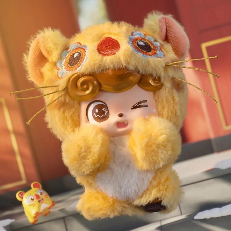 סדרת מזל טוב Q.Kid מקורית קופסה עיוורת צעצועים תליון תיק ויניל קישוטים דמויות בובה Q.Kid קופסת מסתורין מחזיק מפתחות מתנה