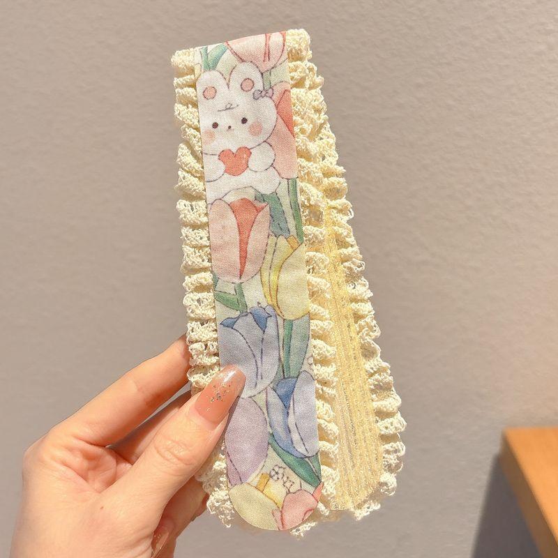 Sweet Floral Pattern Hair Fringe Sticker Headband Forehead Hair Patch Sticker Reusable For Women Daily Makeup Headwear