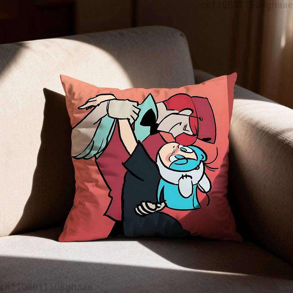 PPSYCHO CUTIES Pillow Case Square DoubleSided Printing Short Plush Sofa Cushion Cover Bedroom Bedside Pillow