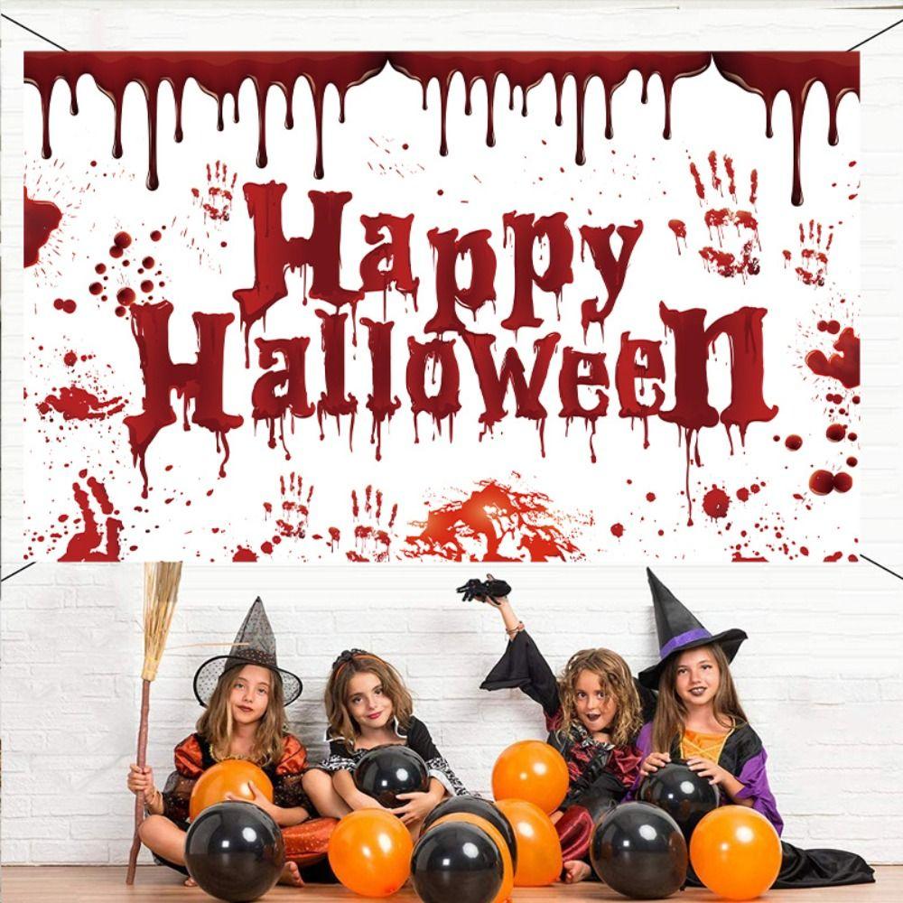 Scary Atmosphere Halloween Flag Trick Or Treat Happy Halloween Banner Multi-style   Home Decor