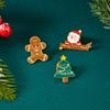 Christmas Enamel Brooches Set Reindeer Bell Santa Claus Snowman Wreath Gingerbread Snowflake Pins For Women Men Holiday Jewelry