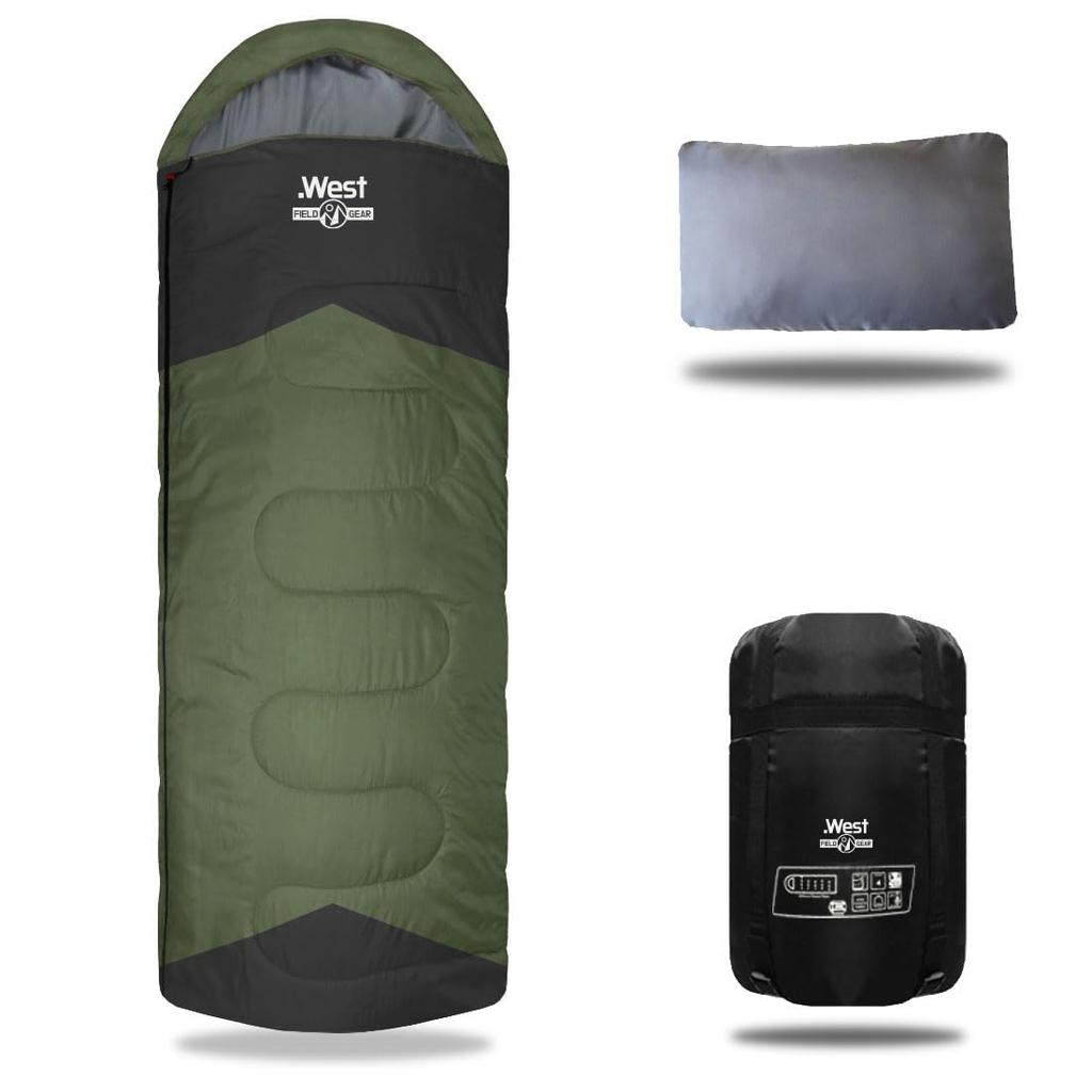 Sleeping All with Envelope Limit Temperature Disaster Prevention Cold Protection Bag, Seasons, Compact, Pillow, Type, -10℃, Goods, (Dark Green)