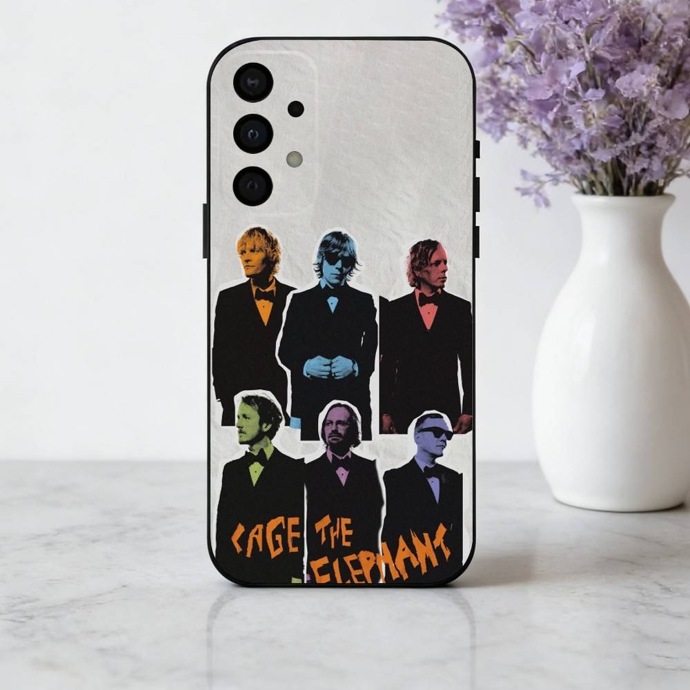 Pop-rock C-Cage the E-Elephan Phone Case For Samsung Galaxy A73,A72,A71,A70,A53,A52,A51,Soft Silicone Black Cover