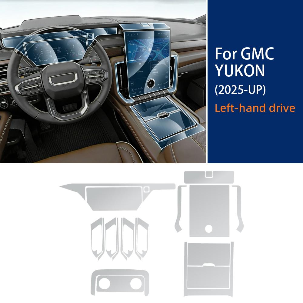 For GMC YUKON 2025-UP Interior Film TPU Anti-scratch Protection Central Navigation Screen Gear Shift Panel Dashboard Sticker