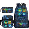 Funny Cartoon Geometry Dash Backpack 3pcs Set Students School Bags School Girls Boys Sports Bookbag Edition Trendy Backpack