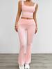 Women's Spring and Summer New Casual Solid Color Short-sleeved Pantsuit Women's Short-sleeved Casual T-shirt Shirt Trousers