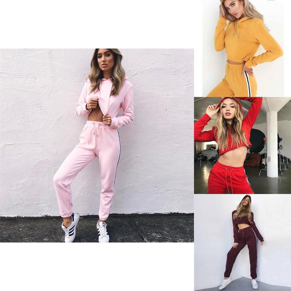 Sets Damen Jogginganzug Oberteile Unterteile Mode Langarm Lockerer Pullover Sportbekleidung