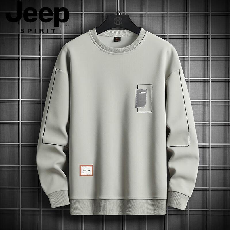 JEEP SPIRIT Men s Loose-Fit Crew Neck Sweatshirt L