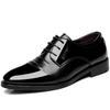 Men's Leather Shoes Black Pointed Shiny Business Formal Shoes Men Lace-up for Work Office Elegant Men's Social Shoes Zapatillas