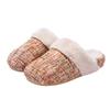 New thick-soled heightened small fragrant slippers autumn and winter indoor household velvet warm and non-slip wool cotton slippers