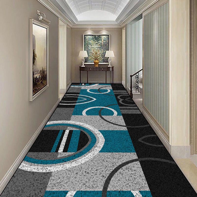 Nordický geometrický vzor Dlouhý koberec do chodby Protiskluzový koberec na schodiště Hotelová hala Chodbový běhoun Omyvatelný Pokojový dekor Podložky na podlahu