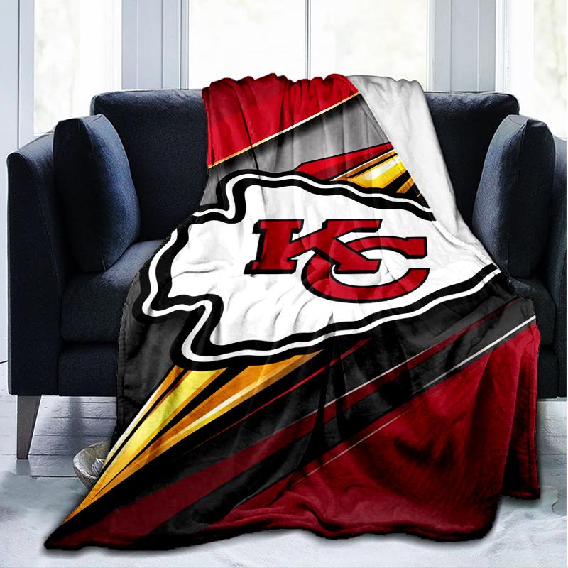1PC City Chiefs Emblem Printed Soft Flannel Blanket Throw for Adult Bedroom Living Room Sofa Camping Travel Fan gifts Christmas Gifts