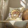 Cute C-Capybara Cushion Cover Soft Short Plush Pillow Cover Smooth Cozy Texture Aesthetic Cushion Case Home Decor