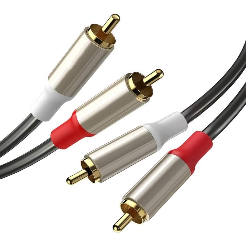 1-5m Long 2RCA Male to Male Stereo Cable 2RCA to 2RCA Connection Cord for Home Theater and Sound Systems