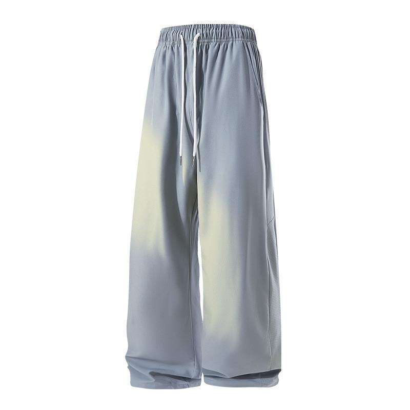 Casual Pants Men Summer Breathable Ice Silk Sports Trousers With Drawstring For Youth Activewear