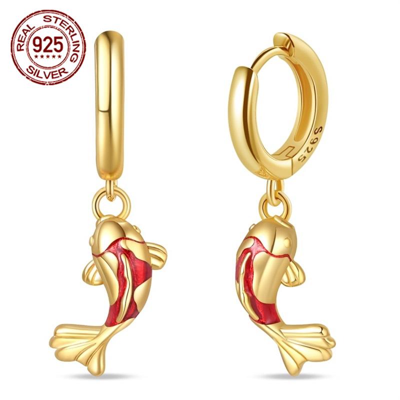 Women's Earrings Original S925 Silver Star Ladybug, Koi Earrings Suitable For Party Couple Gifts Fashion New Products