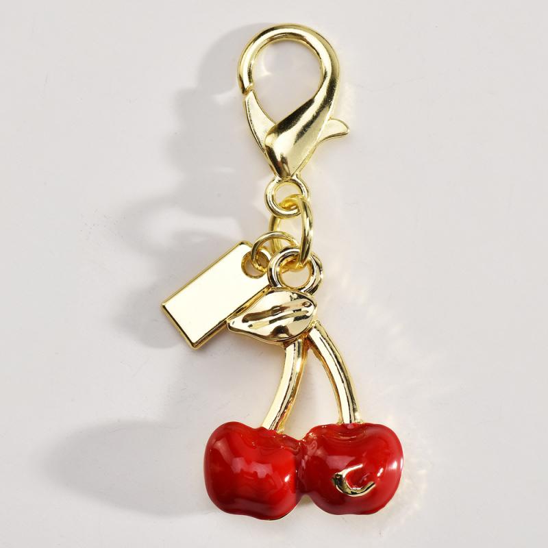 Exquisite High-End Cherry Keychains  Versatile Bag Pendant Car Key Ring Creative Backpack Decoration Accessories Gifts