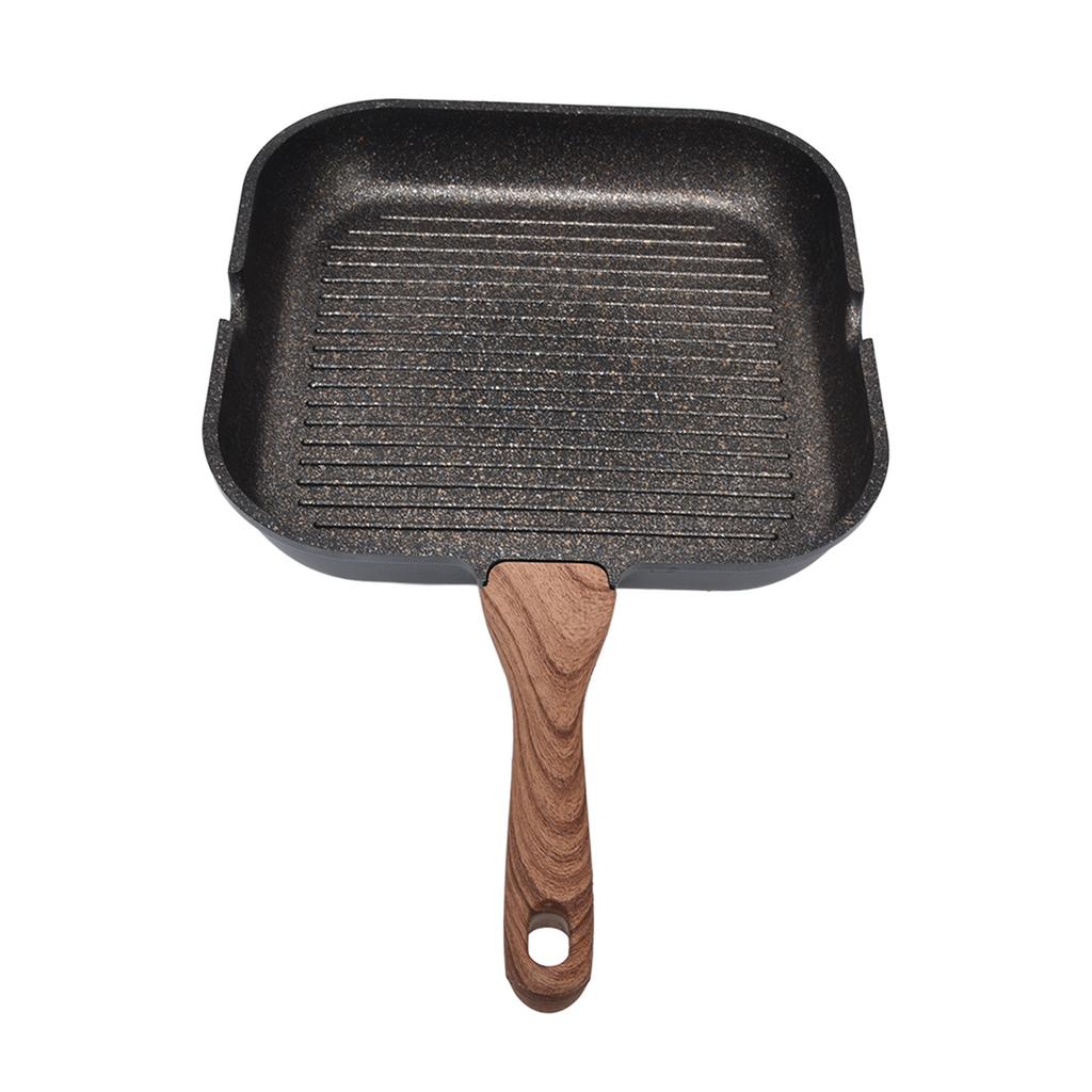 Grill Pan for Stove Tops Aluminum Induction Square Frying Pan Steak Frying Plate Kitchen Home