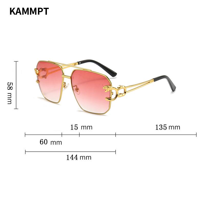 Men Vintage Pilot Trends Sunglasses Fashion Retro Metal Black Shades Women Leopard Decor Gradient Sun Glasses for Beach