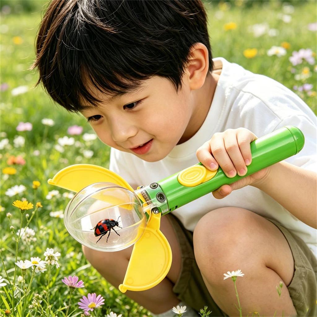 Kids Catcher Outdoor Exploration Toy Observation Container with Magnifying Lid (Color Varies)