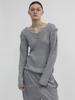 Holpeipeo Damaged Loose Knit Top (Gray)