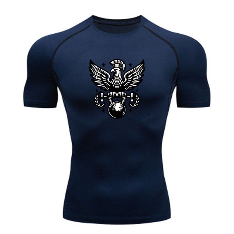 Men's Compression Athletic T-Shirt, Eagle Spartan Barbell Ke