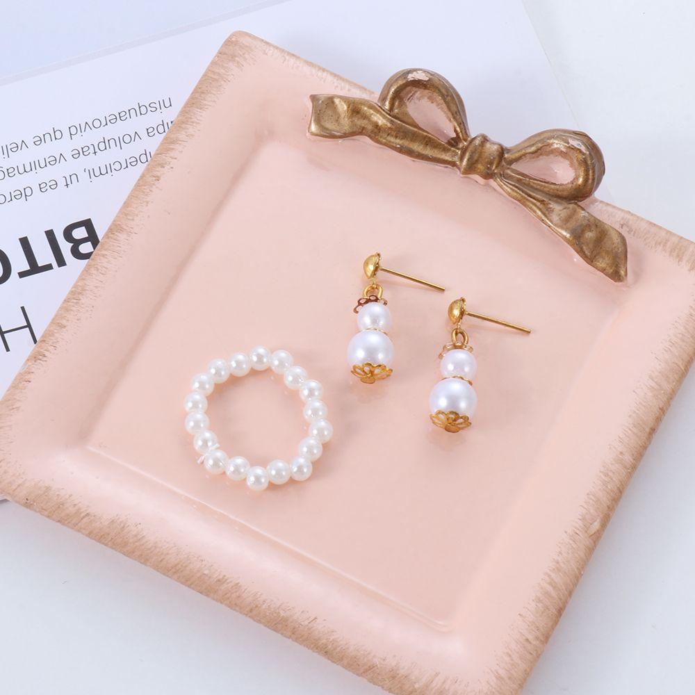 Golden Goth Jewelry Neck Chain Pearl Necklace Earrings Doll Accessories Beads Necklace