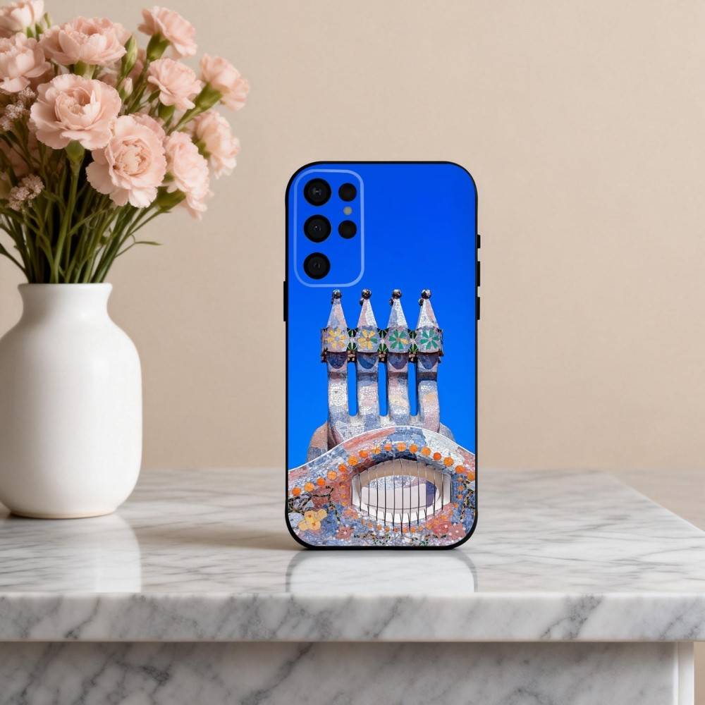 A-Architectural scenery of B-Barcelona Phone Case For Samsung S25,24,23,22,30,21,10,9,Ultra,Plus,Lite,FE,4,5 G Soft Black Case