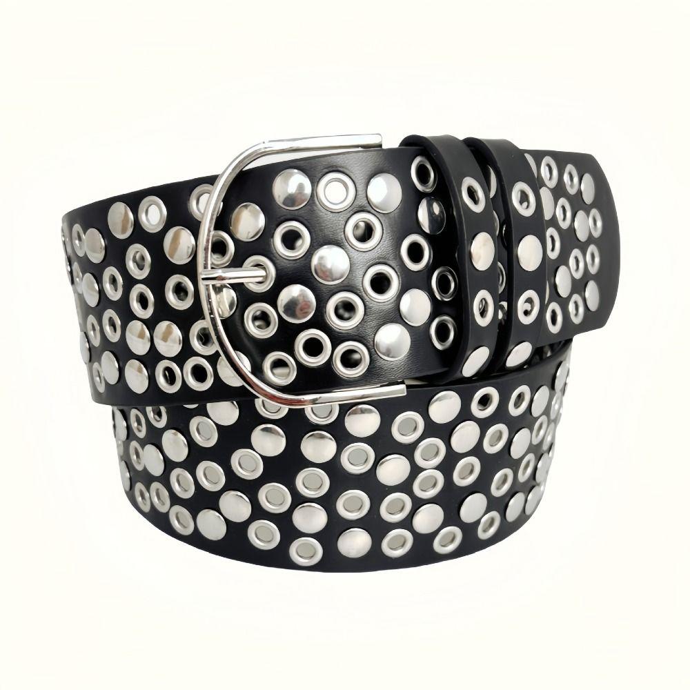 Trendy Brand Eyelet Rivet Belt Luxury Design Jeans Skirt Waist Strap for Women Club Outfit