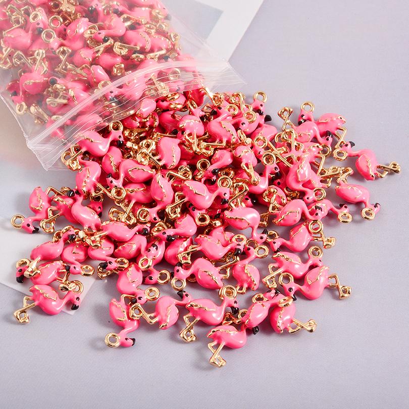 2pcs Cartoon Pendant Hedgehog Duck Flamingo Enamel Animal Charms For Jewelry Making Supplies Handmade Keychain Bracelet Material