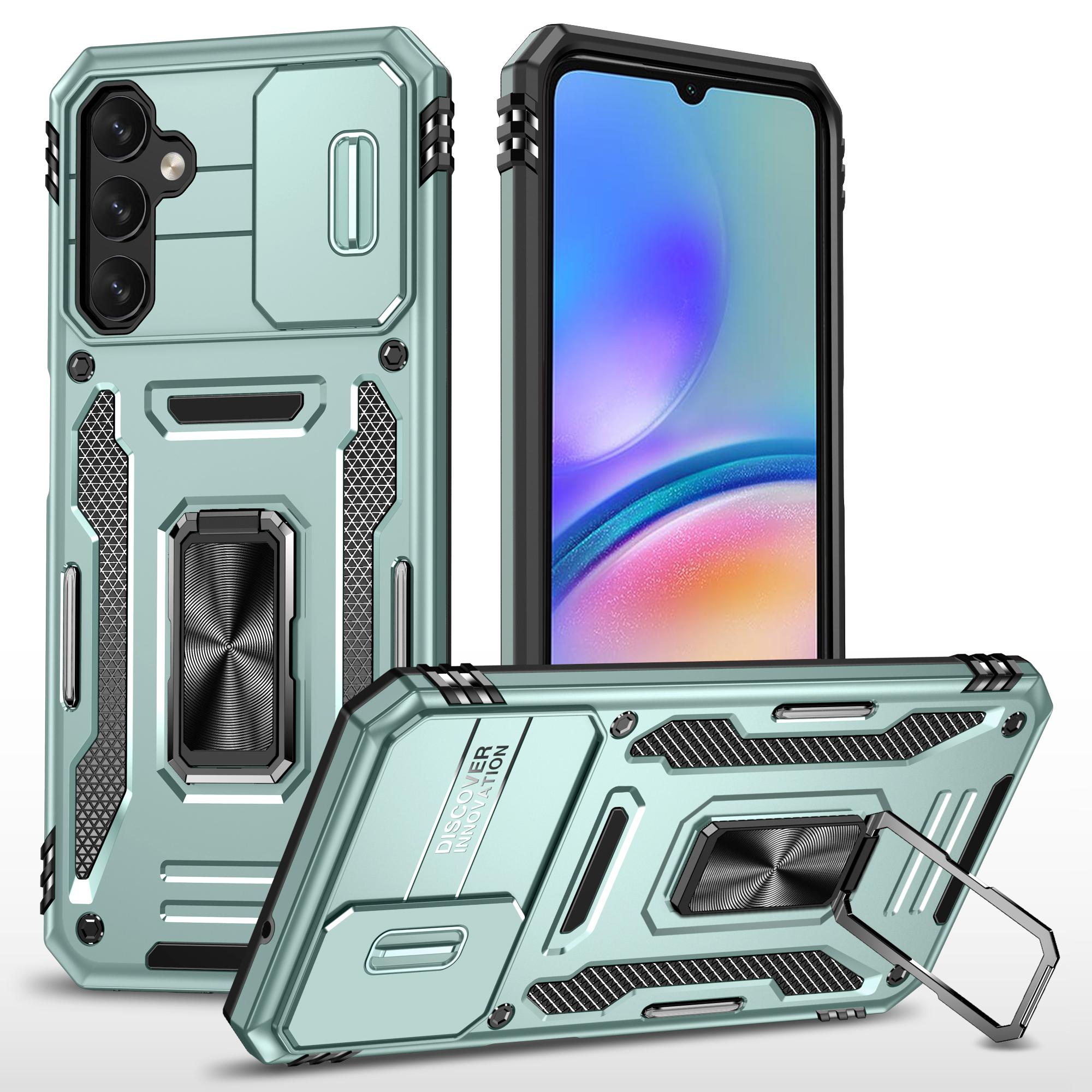 

Armor Series For Samsung Galaxy A05s 4G Case Slide Lens Shield PC+TPU Anti-fall Phone Cover Green