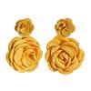 1 Pair Multi-Color Flower Stud Earrings Large Drop Earrings Floral Earring Gentle Fresh Fabric Simulated Floral Earrings