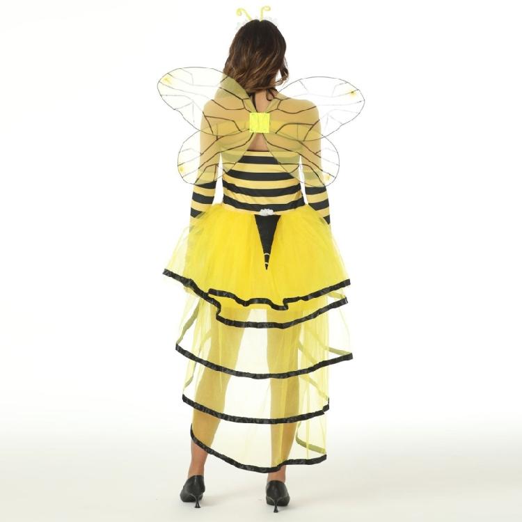 4Pcs Bees Costume Kits Adult Honeybee Costume Bees Tentacle Headband Tutus Dress Bees Wing for Halloween Cosplay Party