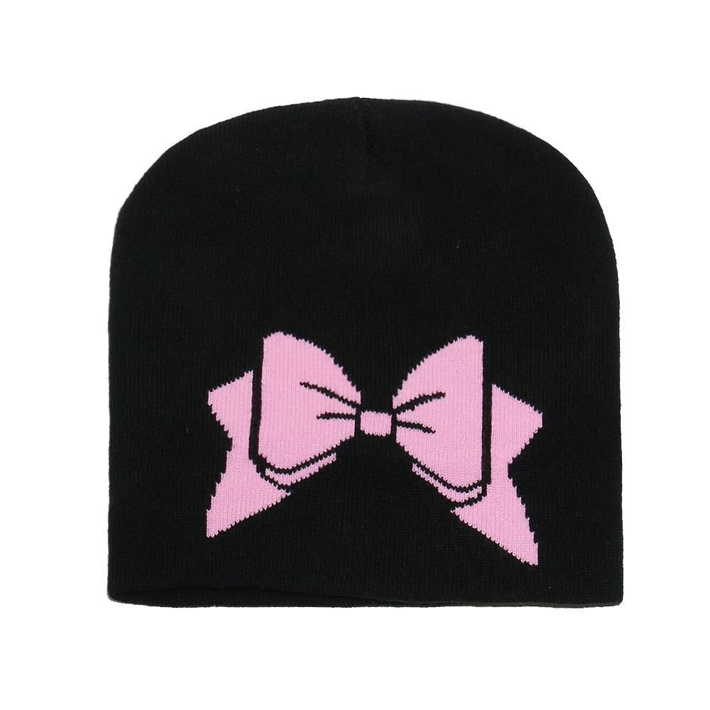 Shein autumn and winter pullover hat fashionable versatile winter hat beanie cap bow knitted hat cold hat women