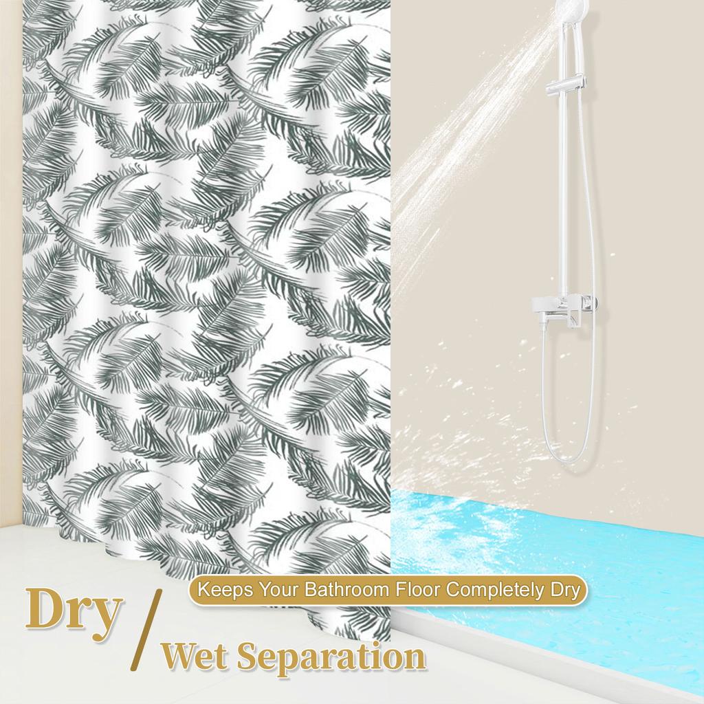 1pc Cute Large Feather Kids Shower Curtain Funny Cartoon Waterproof PEVA Bathroom Decor