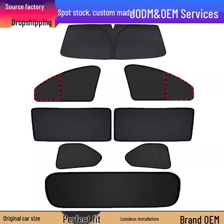 Opaque Car Sunshade Curtain: Side Window Privacy & Heat Insulation for Camping
